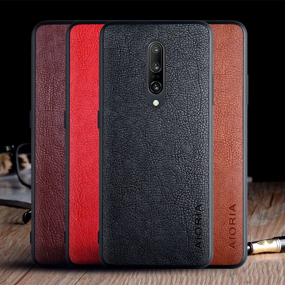 Case for Oneplus 7 Pro oneplus 7 funda luxury Vintage Leather skin coque with TPU PC  hard cover for oneplus 7 pro case capa