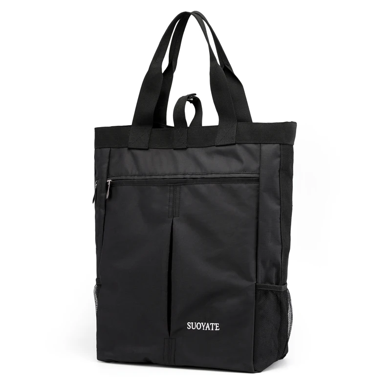 Bolso de mano de nailon impermeable para hombre, bolsa de hombro ligera de gran capacidad, elegante, informal, de alta calidad, color negro