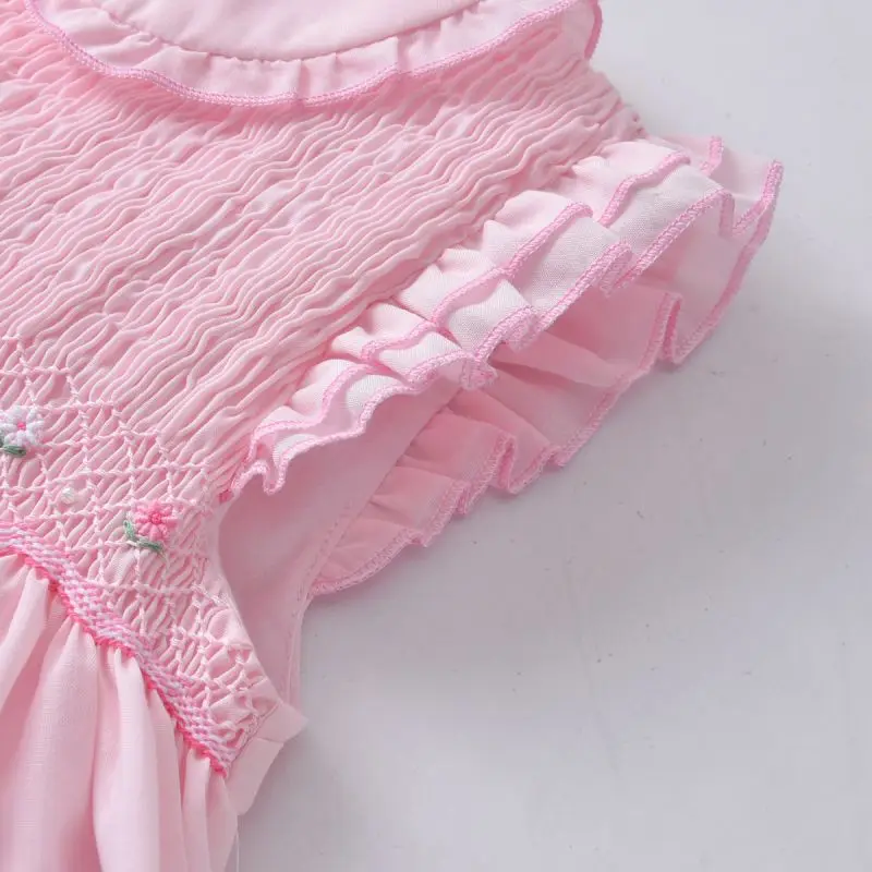 Children Handmade Smocked Dresses for Girls Spanish Boutique Clothes Kids Smocking Embroidered Dress Baby Spain Smock Frock