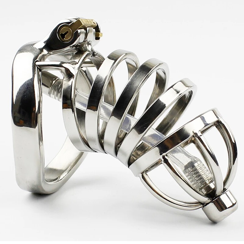 BLACKOUT A27X Stainless Steel Male Chastity Device Cock Cage with/without Barbed Anti-off Ring and Catheter Penis Fetish Adult