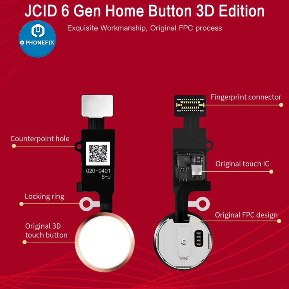 JC 6Th HX Nút Home JCID 6 Gen 3D Vân Tay Flex Cho iPhone 7 7P 8 8P nhà Quay Trở Lại Nút Khóa Lưng Màn Hình Bắn Chức Năng