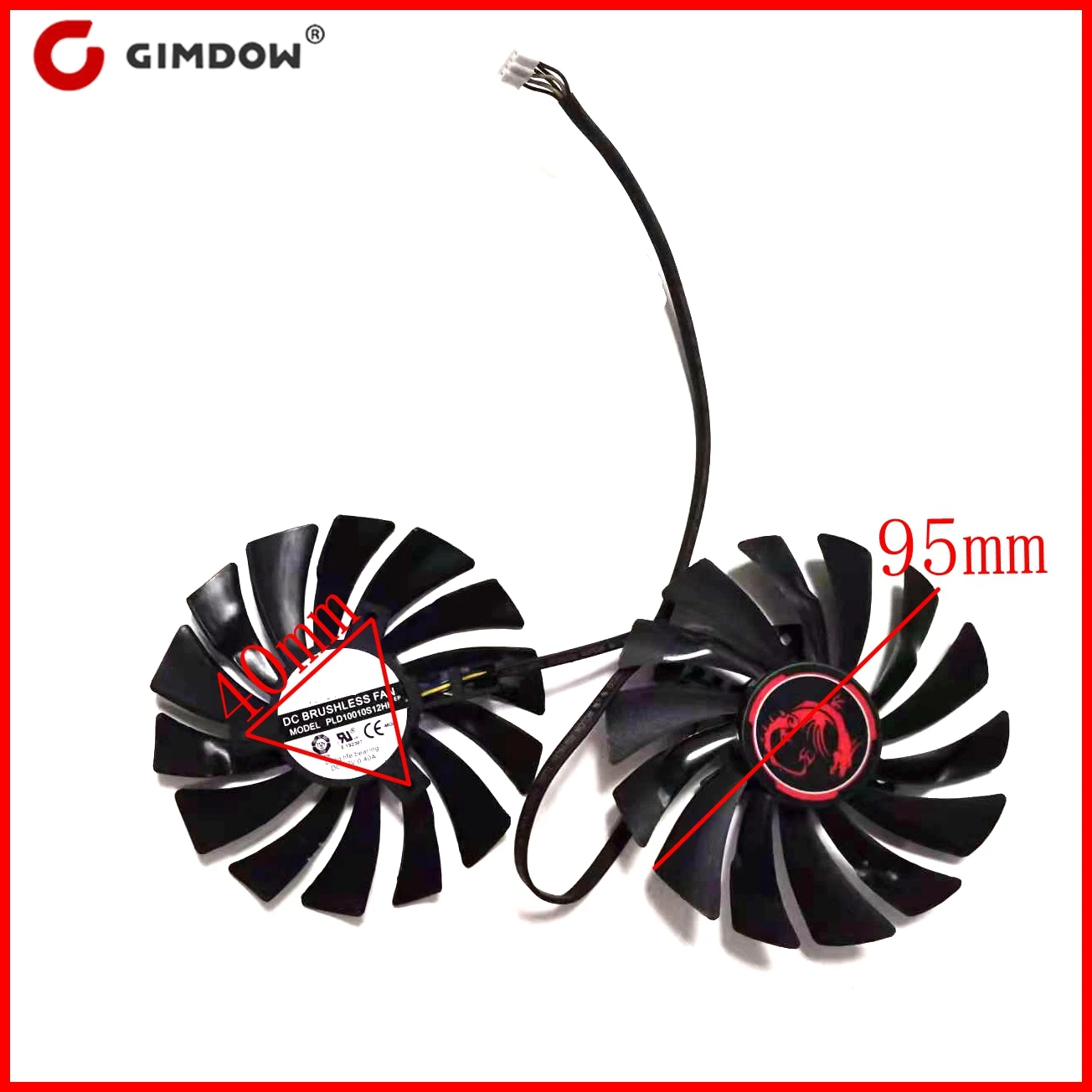 PLD10010S12HH 2 teile/los 4pin für MSI GTX980TI GTX960 GTX950 R9 380 R9 390 R9 390X grafikkarte fan