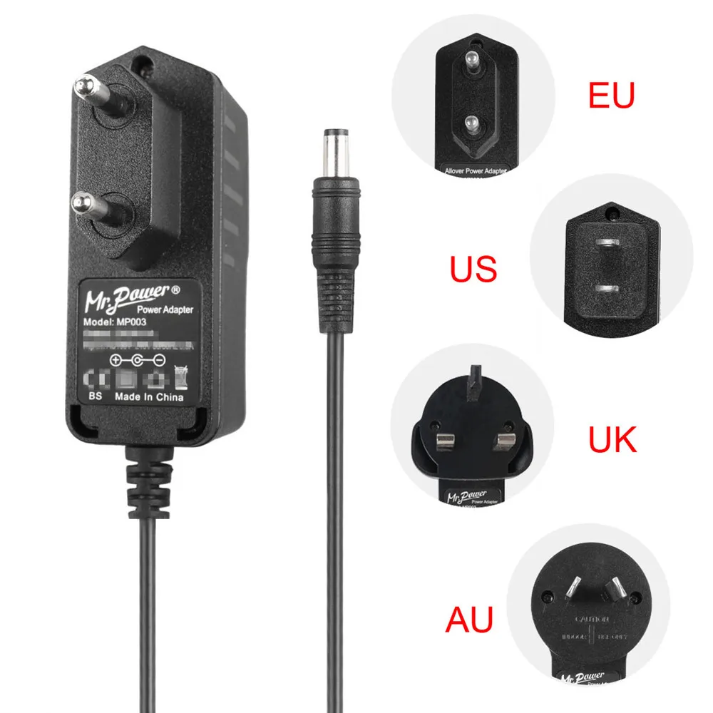 

9V Power Supply Adapter for Donner Multi Effect Pedal Water Echo Chain 2 Modes Power Supply EU/UK/US/AU Plug