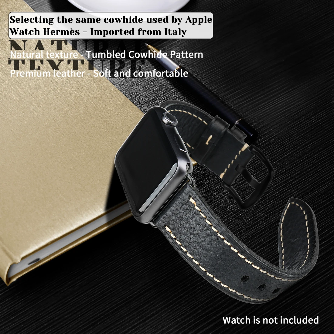 Handmade Cow Leather Bracelet Belt Band For Apple Watch 49mm 45mm 44mm 42mm 41mm 40mm 38mm iWatch 8 7 SE 6 5 4 3 Strap