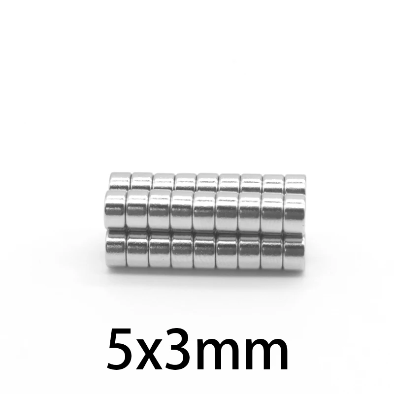 

Neodymium N35 Dia 5mm x 3mm Strong Magnets Tiny Disc NdFeB Rare Earth For Crafts Models Fridge Sticking magnet 5x3mm