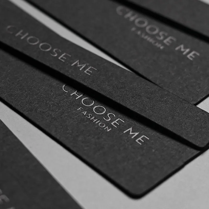 Custom logo name 100pcs printing garment black white cardboard hang tags, hangtag for clothing Special Paper Favor Label Tag