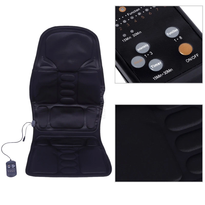 Practical Multifunctional Car Chair Body Massage Heat Mat Seat Cover Cushion Neck Pain Lumbar Support Pad Back Massager