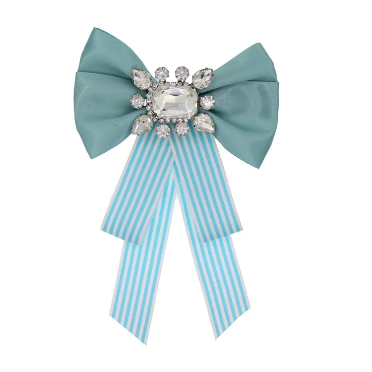 College diamond-studded bow tie brooch brooch brooch blouse collar floral fabric ribbon neckline hundred matching accessories