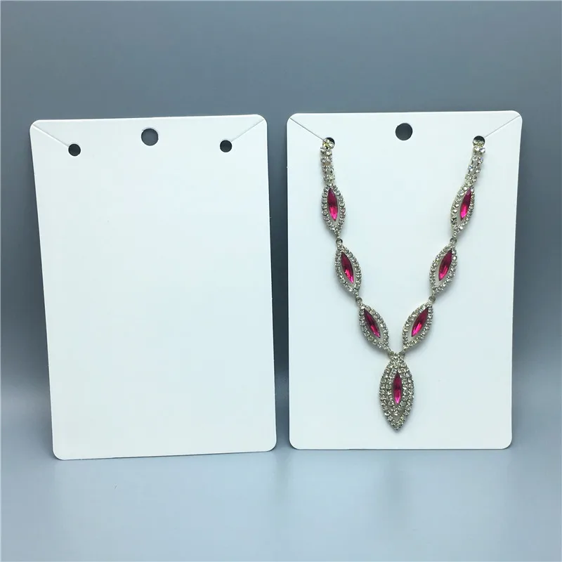 

200Pcs 15x10cm Fashion Kraft Jewelry Display Card For Big Necklace/Pendant Packaging White Paper Cards