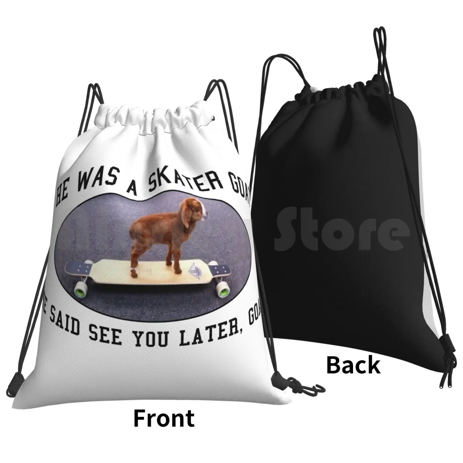 Skater Goat Backpack Drawstring Bag Riding Climbing Gym Bag Tumblr Goat Skater Goat Skater Cool Funny Hipster Goat Simulator