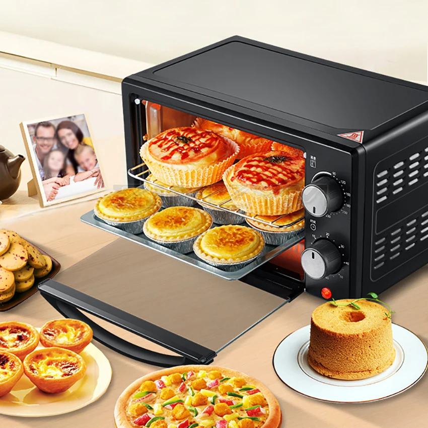 เตาอบไฟฟ้า Multifunctional ไฟฟ้าพิซซ่าขนมปังเบเกอรี่เครื่องปิ้งขนมปังบาร์บีคิวเตาอบจับเวลาปรับอุณหภูมิ