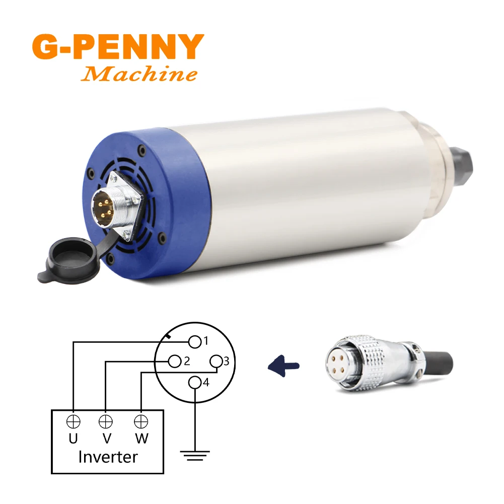 CNC Spindle Motor 220v / 380v 1.5kw ER16 air cooled spindle 4 pcs bearings wood working spindle motor 80mm air cooling 400Hz