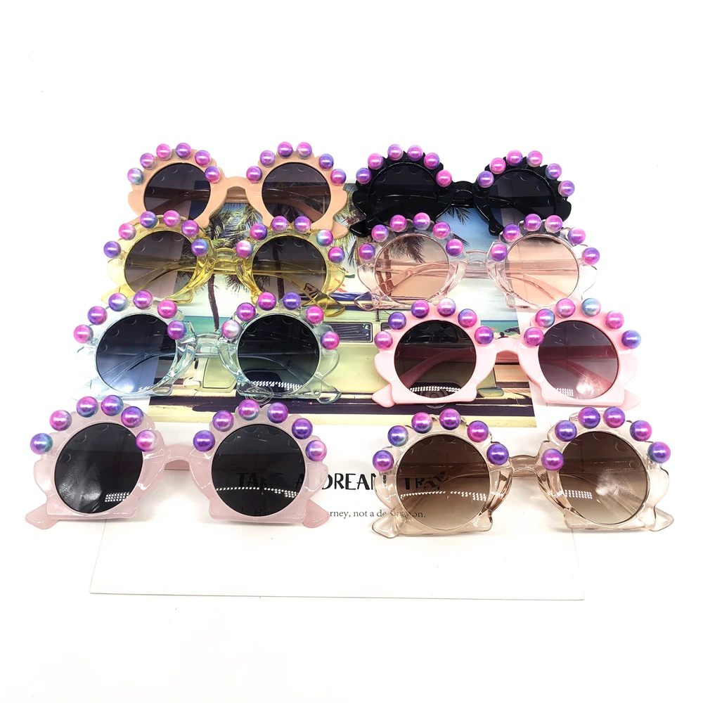 

ZAOLIHU Rainbow Pearl Kids Sunglasses 4-12years Baby Shell Design Sun Glasses Cute Children Luxury Eyewear Gafas De Sol Eyeglass