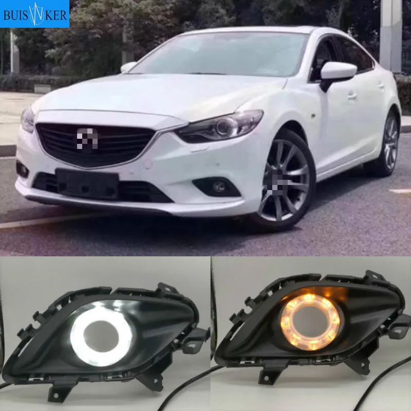 

2Pcs For Mazda 6 Atenza 2014-2016 Waterproof ABS 12V DRL Fog Lamp Decoration Daytime Running Light Car Accessories