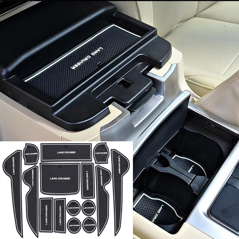 Accessories For Toyota Land Cruiser 200 FJ200 LC200 2008-2014 2015 2016 2017 2018 2019 Rubber Non-Slip Interior Door Mat 15PCS