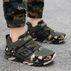 2024 Trend Kids Running Shoes Children Boys Walking Shoes Outdoor Camouflage Mesh Knitting Boys Jogging Sneakers zapatillas niño