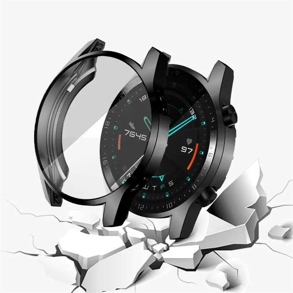 TPU Case for HUAWEI watch GT 2 46mm strap band soft Plated All-Around Screen Protector cover bumper huawei Watch 2 pro/GT2 46 mm