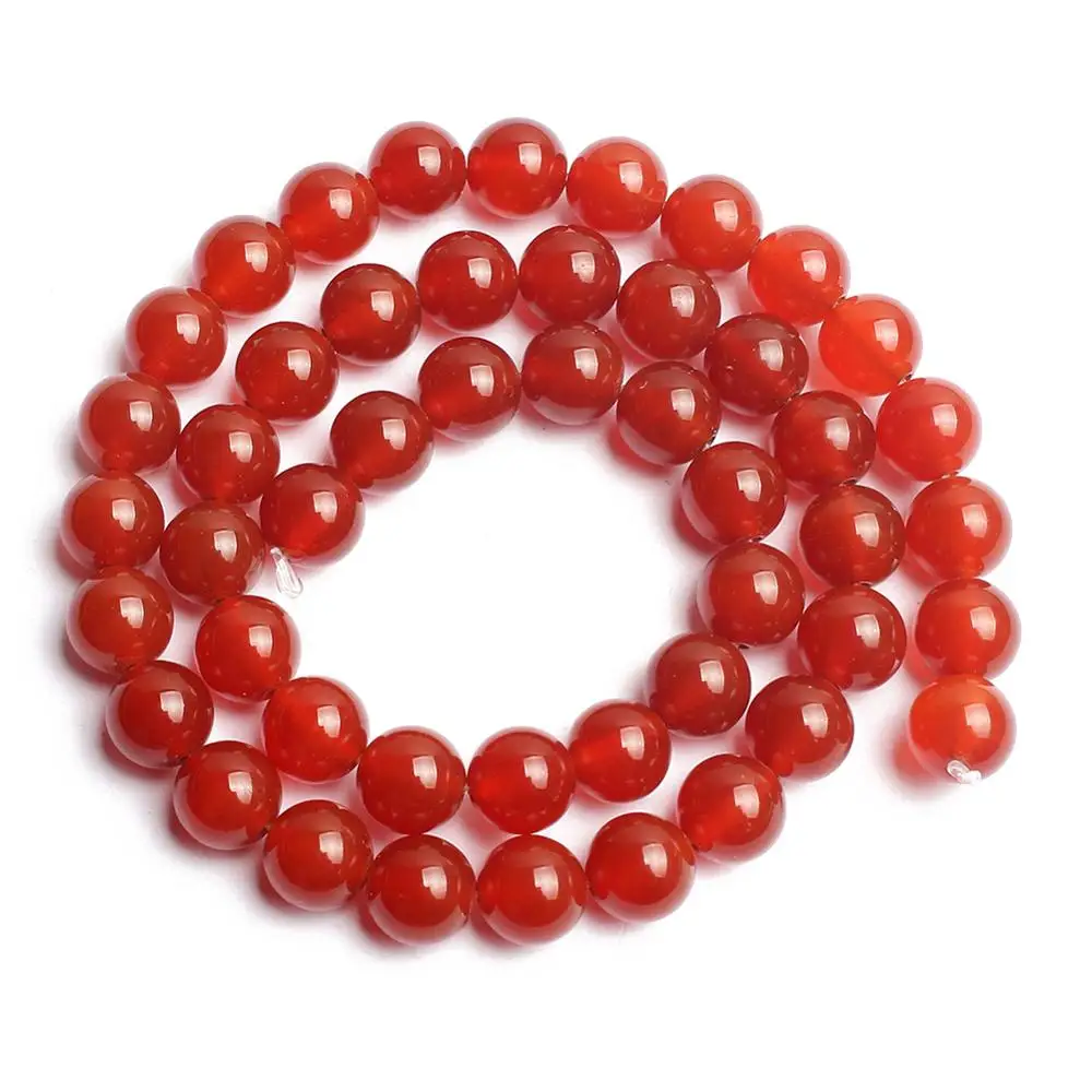 Natural Red Carnelian Agates Round Gem Stone Beads 2/3/4/6/8/10/12MM Pick Size For Jewellery Making 15\