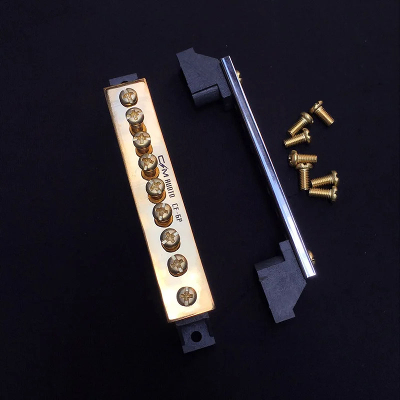 ハイファイオーディオ6p 10 1080p 16 40p穴デュアル2中立アース線行ホルダーゴールド/ロジウムメッキコネクタバー端子ブロック196度