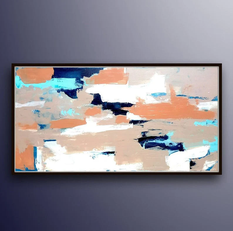 

Abstract Oil Painting Original Large Oversize Painting Office Painting Colorful Painting Blue Painting Abstract Canvas Painting