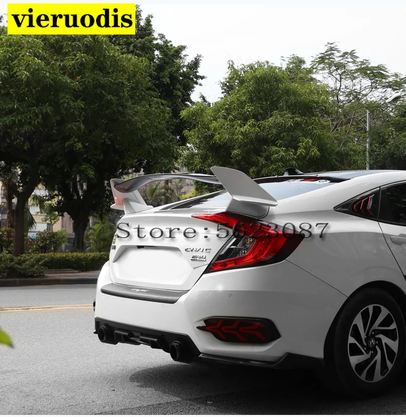 Type-R Style ABS Plastic Paint Color Rear Trunk Spoiler Fit For Honda Civic 2017 2018 2019