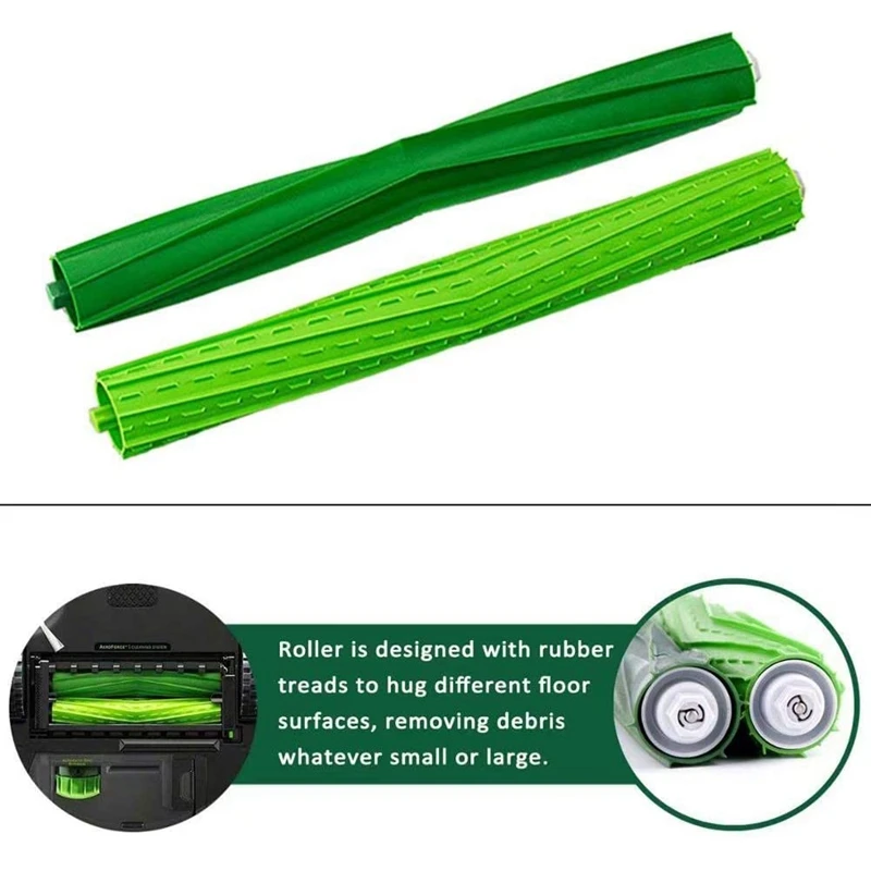 Roller Brush Replacement Parts for IRobot Roomba S9 (9150) S9+ S9 Plus (9550) S Series Vacuum Cleaner Dual Rubber Brushes