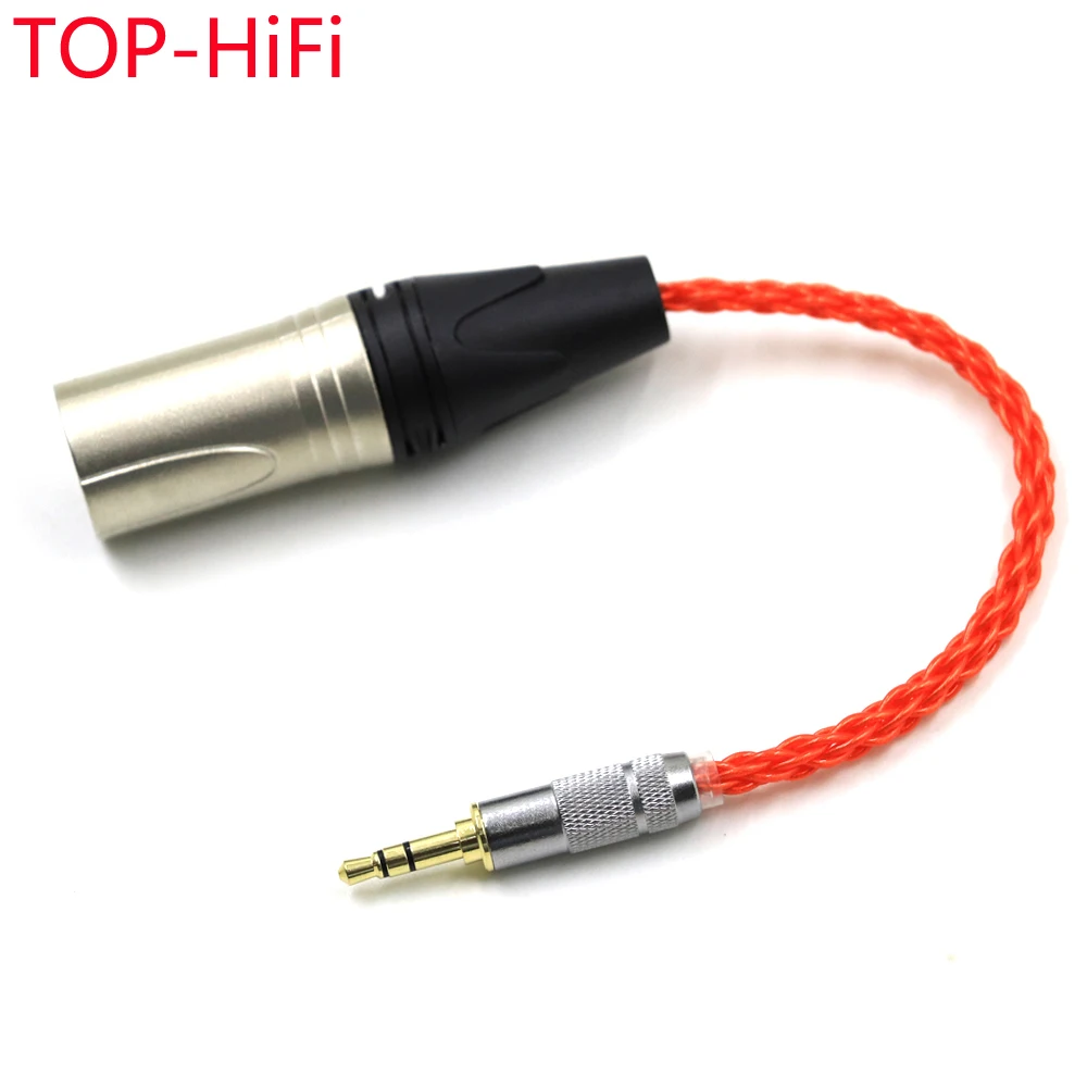 

TOP-HiFi UPOCC Single-Crystal Silver 3.5mm Stereo 3pole Male to 4pin XLR Balanced Male Audio Adapter Cable 3.5 to XLR Connector