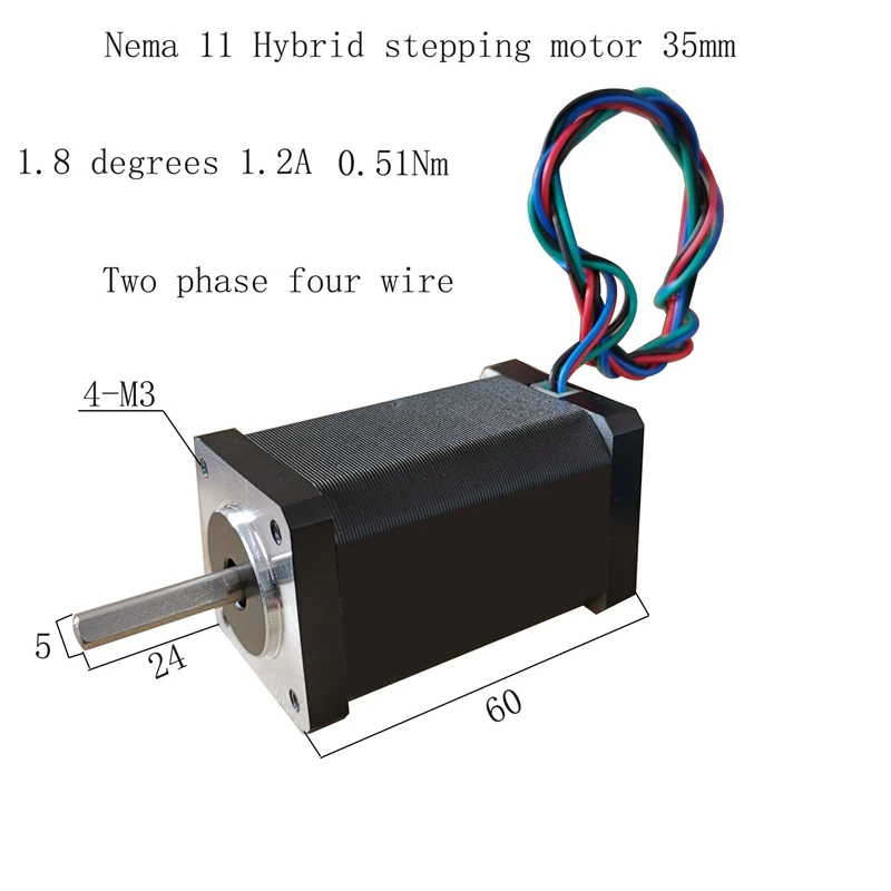 35*60mm Stepper Motor Nema14 0.51Nm 1.2A 35BYG Step Motor  2-Phase 4-Wires 3D Printer 35 Stepping Motor