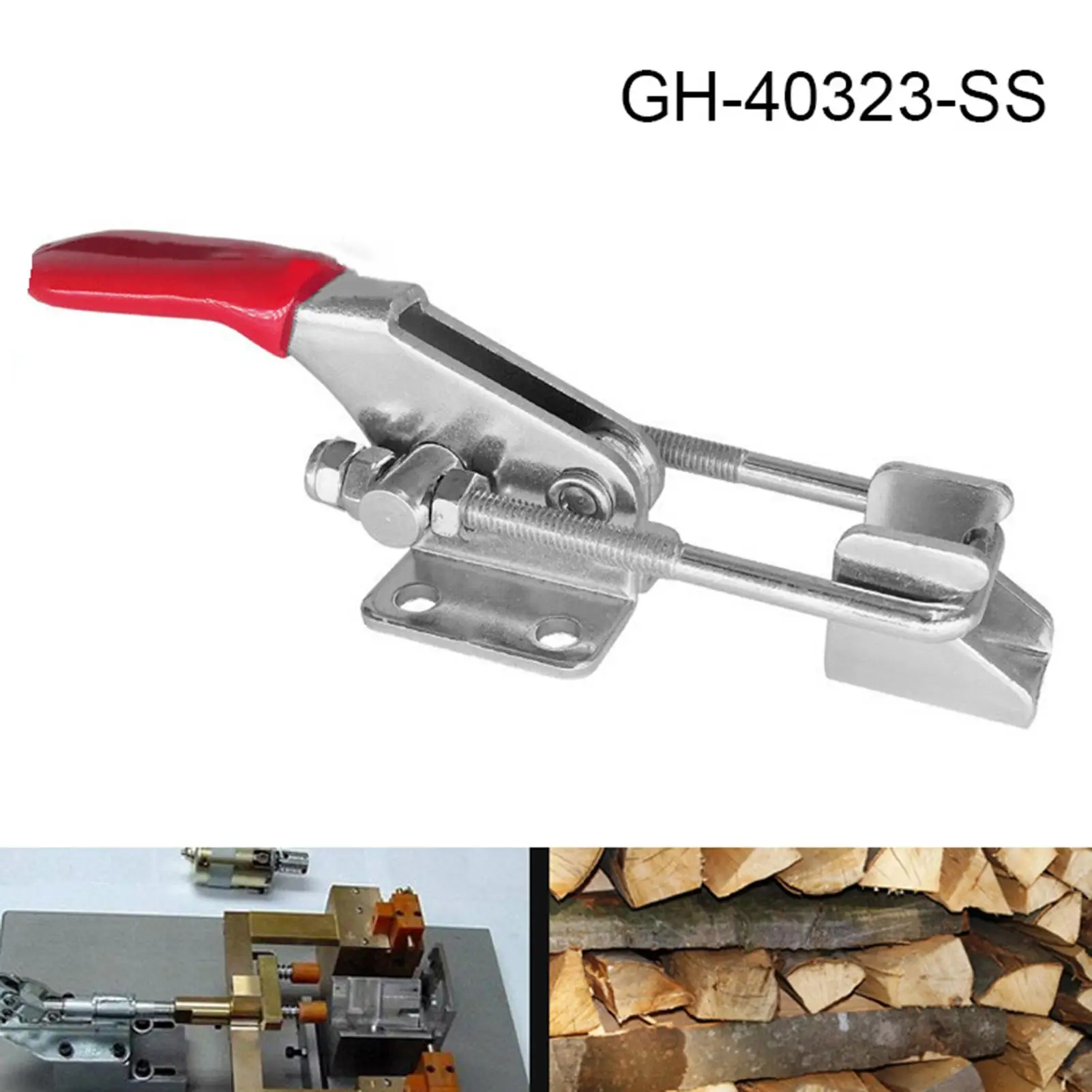 GH-40323-SS الفولاذ المقاوم للصدأ قابل للتعديل قفل المشبك الإفراج السريع تبديل المشبك سحب عمل مزلاج اليد 163 كجم أداة نجارة