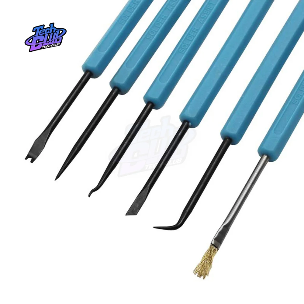 6pcs Circuit Board Soldering Welding Auxiliary Tools Assist Set Soldering Aid PCB Cleaning Kit Repair Tool Desoldering Aid Tool