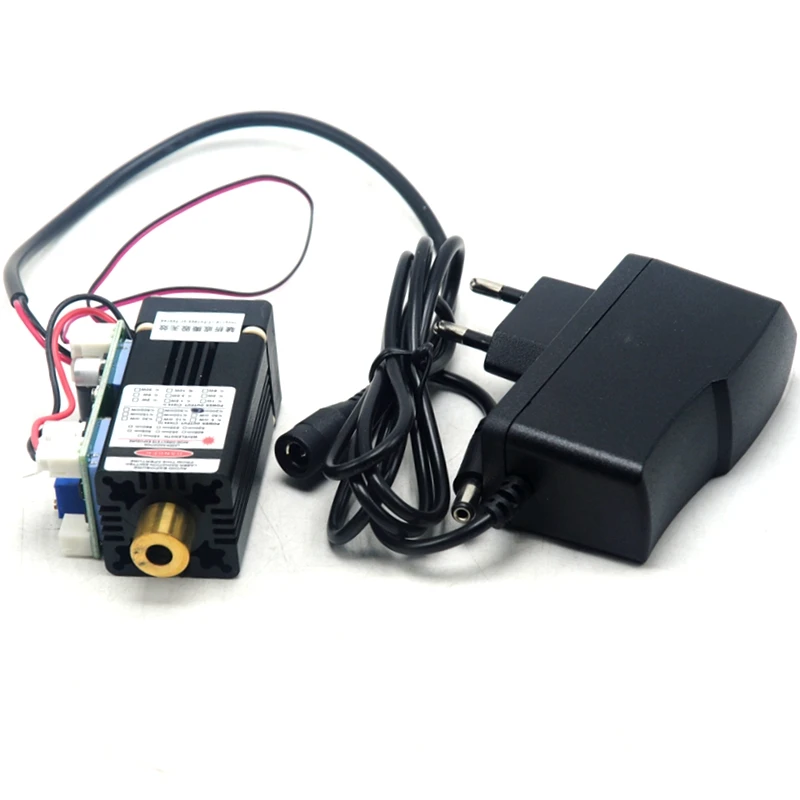 Focusable 488nm 60mw Laser Diode Dot Module  Blue Indigo Light with Fan & 12V Adapter