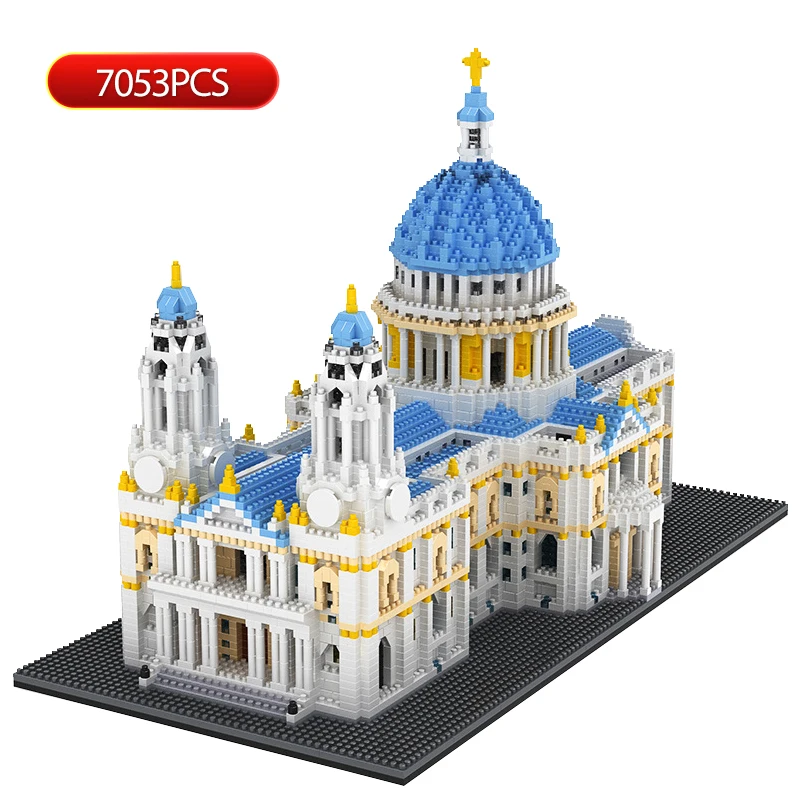 7053pcs Mini City Street View St. Paul\'s Cathedral Model Building Blocks DIY Famous Architecture Bricks Toy for Children Gifts