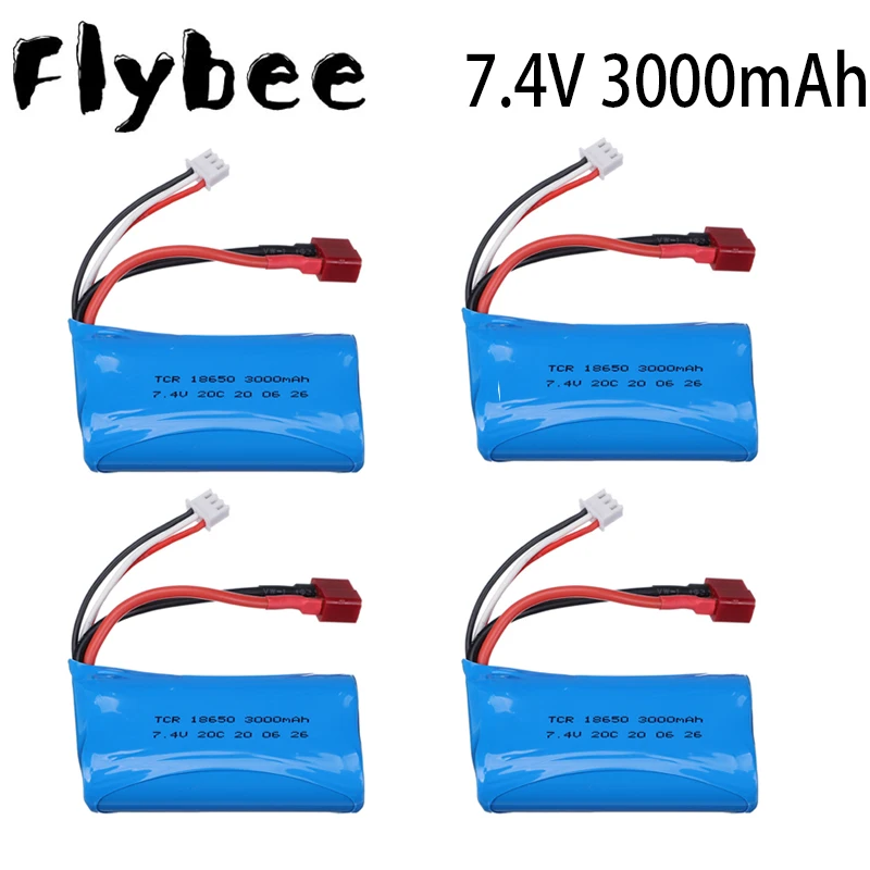 7.4V 3000MAH lipo Battery 18650 for Wltoys 12423 10428 12429 12401 12402 12402A RC Car Spare Parts charger 7.4V 2S battery144001