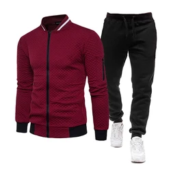 Mens Tracksuit Set Two Piece Tracksuit Men Sports Wear Fashion Colorblock Jogging Suit Autumn Winter Men Outfits Gym CLothes Men