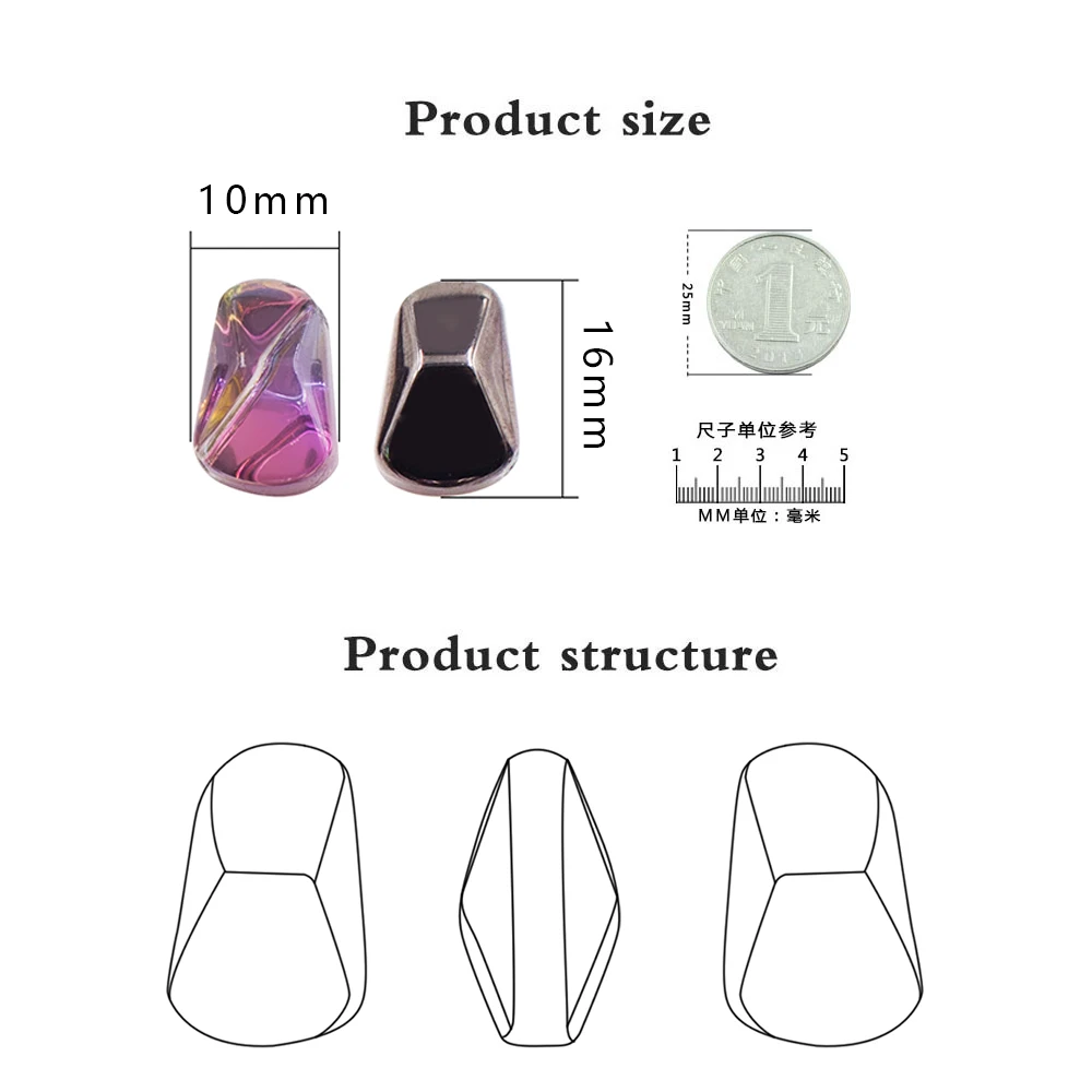 20pcs/lot 10*16 mm Natural Glass Irregular Shape Beads For Crystal Accessories Bracelet DIY Jewelry Making