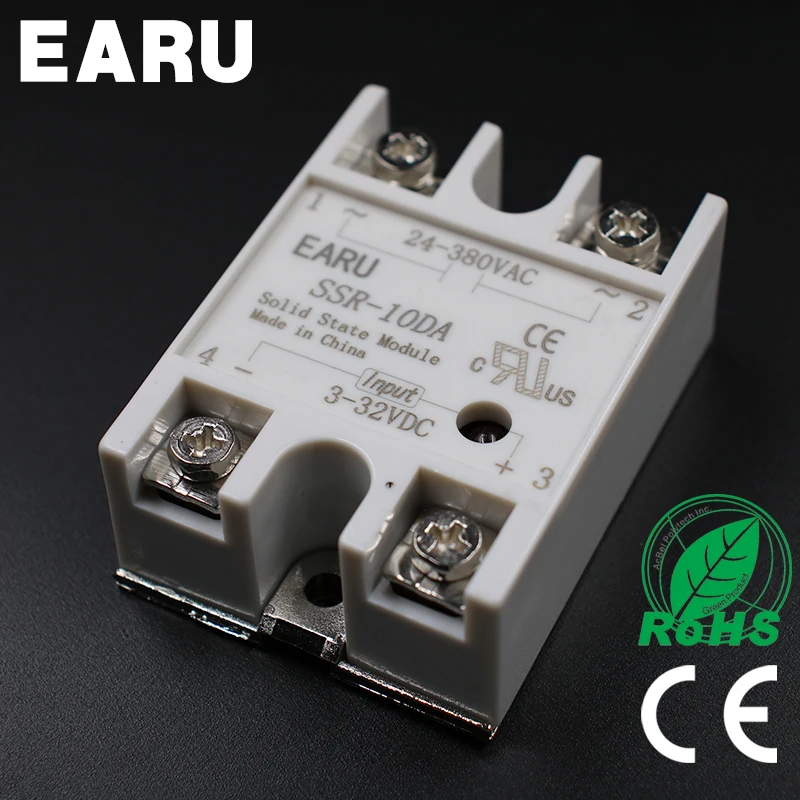 DC 3-32V AC 24-380V เอาต์พุต SSR 10A Solid State Relay SSR-10DA SSR-10 DA สำหรับ PID Temperature Controller หม้อแปลงไฟฟ้าแรงดันไฟฟ้า