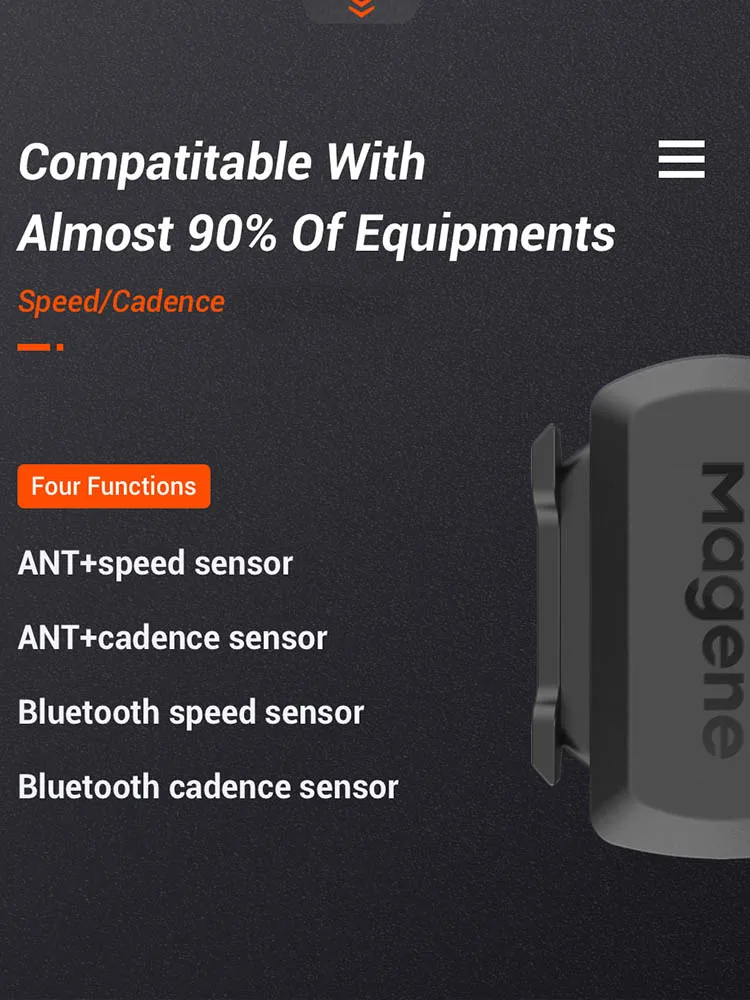 Magene Cadanssensor Snelheid S3+ Snelheidsmeter ANT+ Bluetooth Computer Compatibel met Garmin IGP Bryton Fietscomputer Draadloos - afbeelding 2