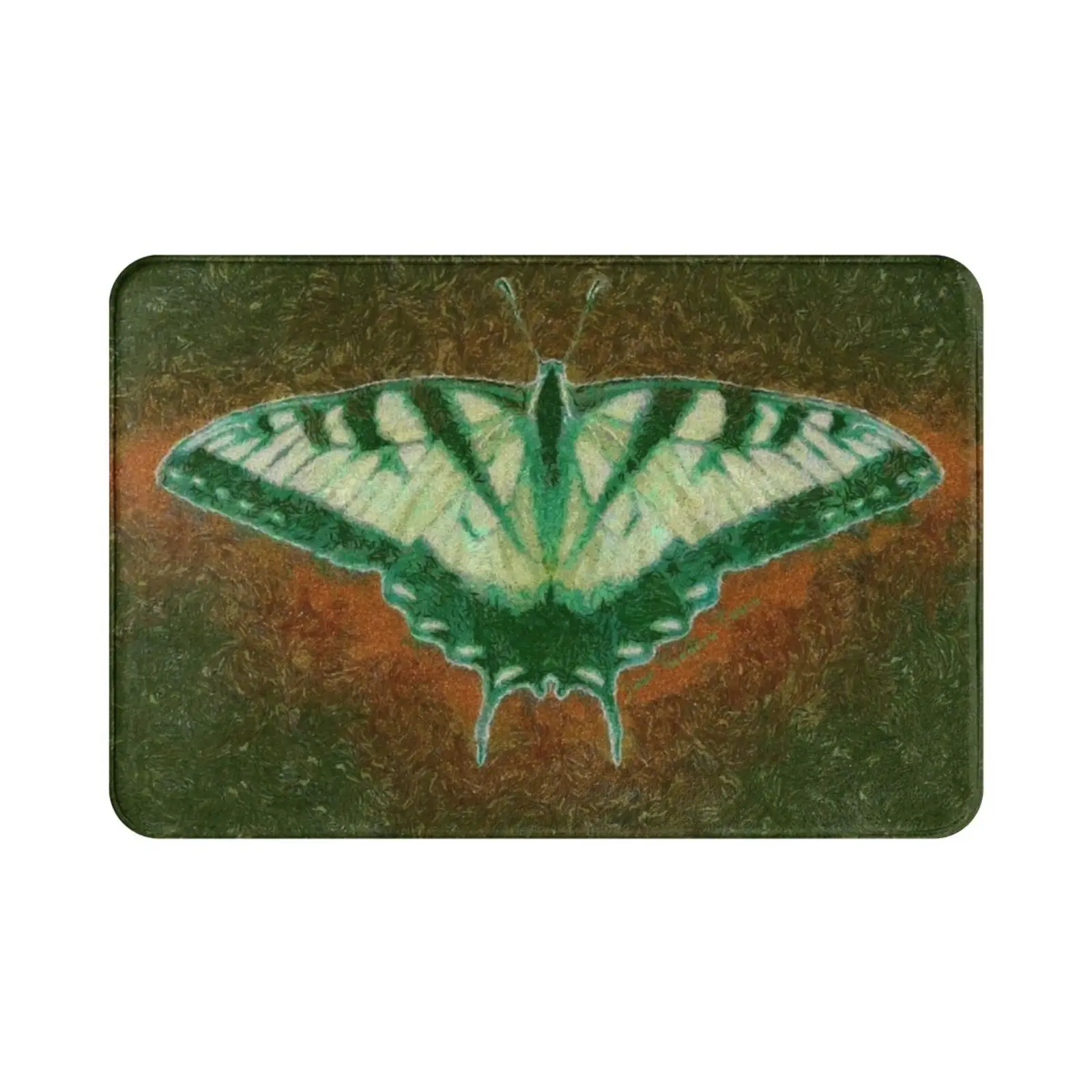 Treasure Carpet Mat Rug Cushion Butterflies Papilio Glaucus Animal Wildlife Tiger Swallowtail Insect Insects Bug Green