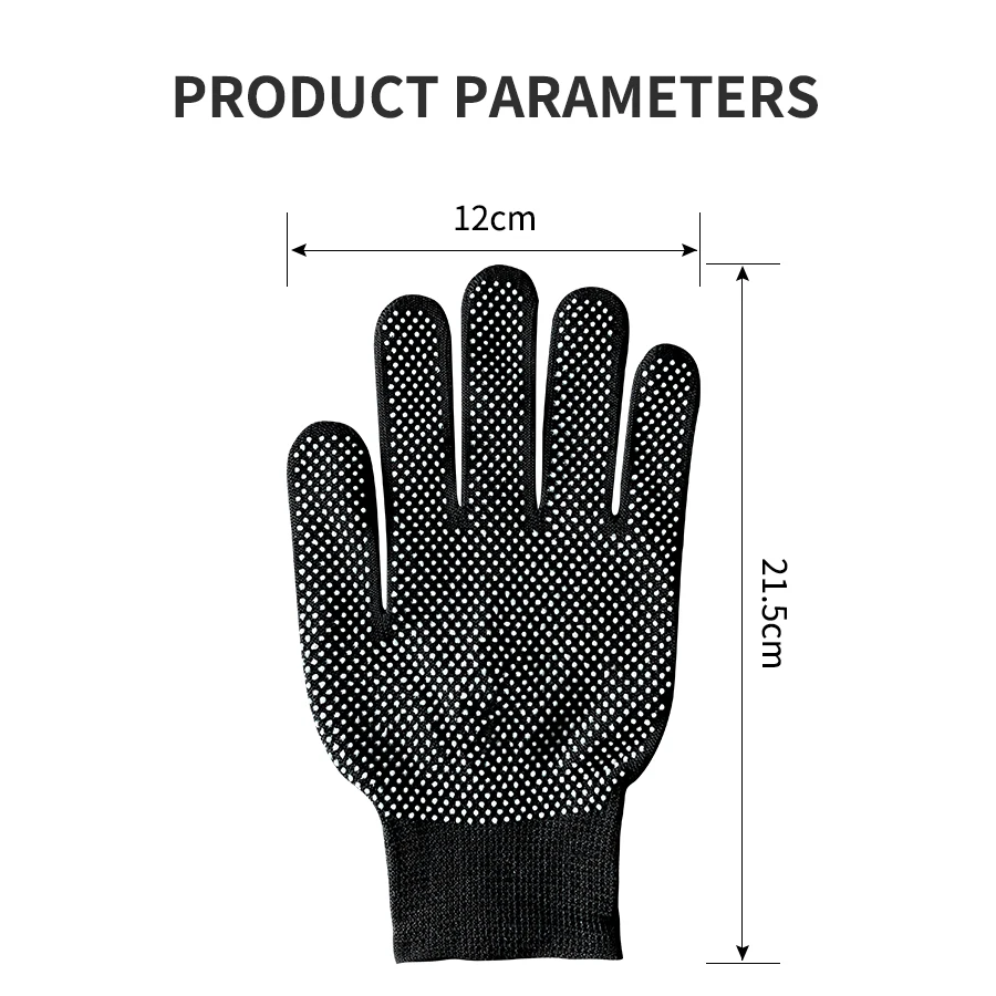 Nylon Thin Non-Slip Work Gloves Dot Beads Black Color Wear-Resistant Anti-Skid Site Anti-Fouling Moving Brick Protective Gloves