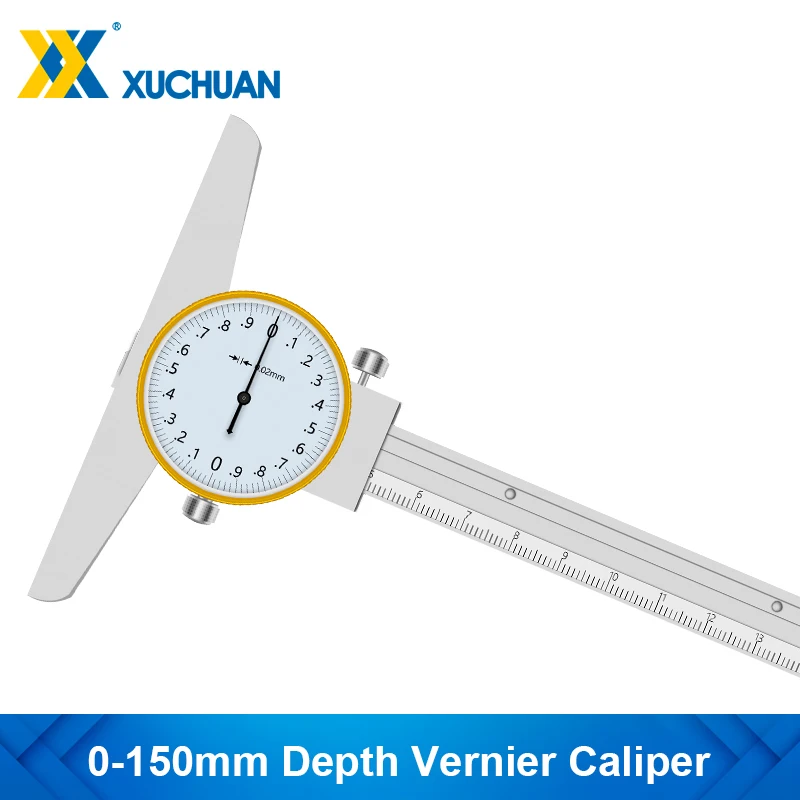 Caliper Dial Depth Gauge 0-150mm Accuracy 0.02mm Dial Caliper Stainless Steel Vernier Caliper Measure Meter Rular Micrometer 