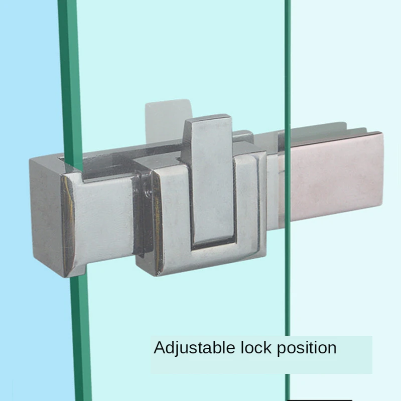 Bathroom Glass Door Lock Latch Lock U-Shaped Glass Door Lock Shower Room Sliding Gate Limiting Device Latch Catch