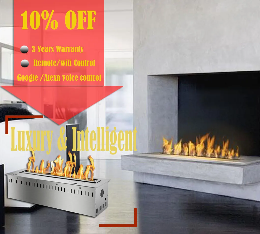 

Inno living fire 48 inch indoor alcohol fireplace biofuel burner remote insert