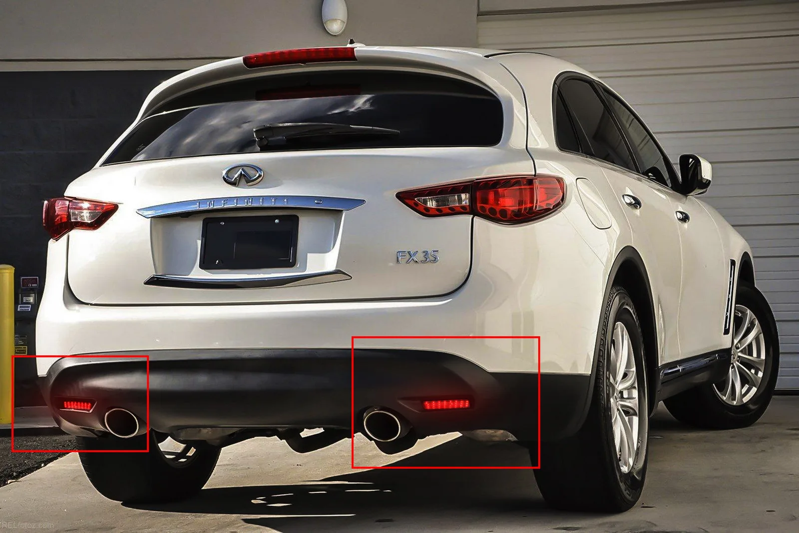 ANGRONG For Nissan Juke Murano Quest Infiniti FX35 FX50 LED Bumper Reflector Brake Light Black Smoked Lens