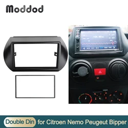 Double Din Fascia for CITROEN Nemo PEUGEOT Bipper 2008+ FIAT Fiorino Radio Install CD DVD Audio Dash Mount Trim Kit Bezel Frame