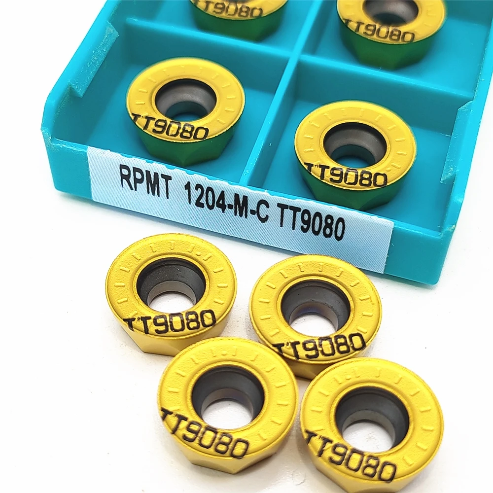 Inserção de gerencio cilíndrica rpmt1204 tt9080 do metal do cortador de trituração do cnc da inserção do carboneto de rpmt1204 m c tt9080 para o aço inoxidável