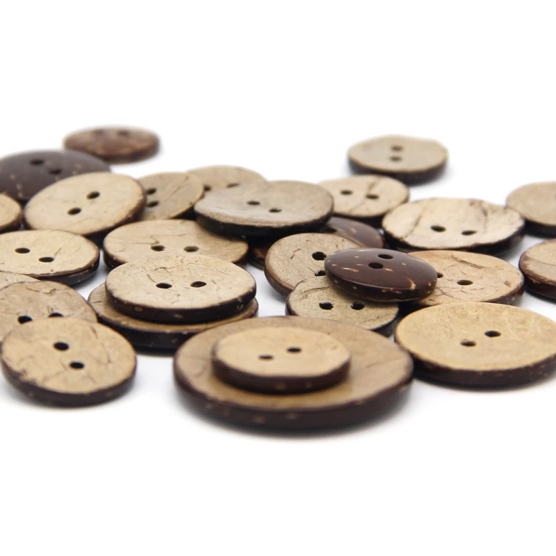 Natürliche umweltfreundliche Kokosnussschale Holzknopf für Kleidung 2/4 Löcher Kinder Sammelalbum dekorative Holzknöpfe Großhandel – Detail 17