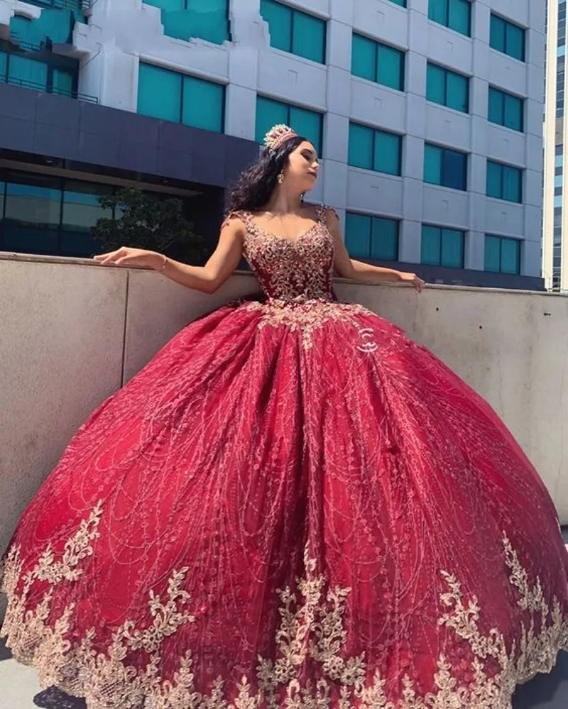 Vestidos de quinceañera burdeos, Mangas de casquillo, apliques de encaje, vestido de baile de cuentas, dulce 16, vestido de depuración