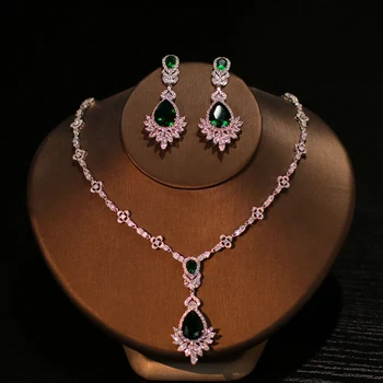 CC Jewelry Sets for Women S925 Sterling Luxury Bridal Accessories Gorgeous Necklace Earrings Sets Drop Shipping Bijoux