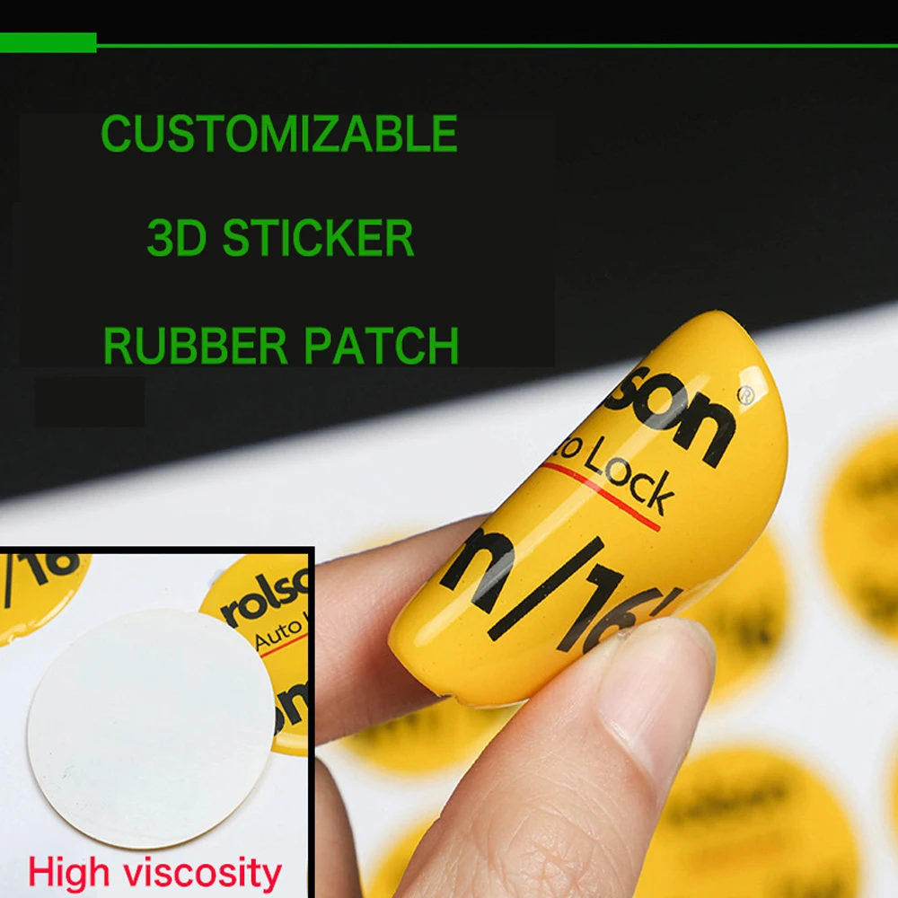 1000pcs Rubber Patch Customizable Silicone Rubber Sticker Craft 3D Labels DIY Expoxyresin 3D Stickers