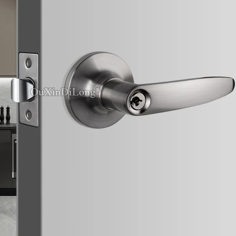 

European Mortise Solid Door Lever Lock Interior Living Room Bedroom Bathroom Door Locks Center Distance 60~70mm Adjustable